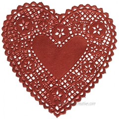 School Smart 85614 Heart Shaped Paper Lace Doilies 4 inch Pack of 100 Red