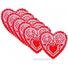 Valentine Heart Red Foil Doilies Set of 60