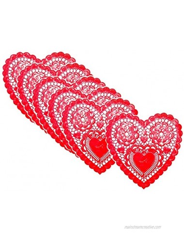 Valentine Heart Red Foil Doilies Set of 60