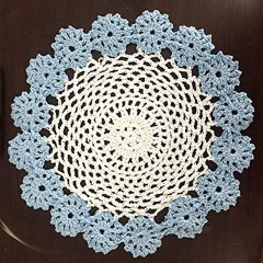 Vanyear Round Crochet Lace Doily Floral Design Fabric Coasters Doilies for Tables Value Pack Blue 4pcs Set 8" Crochet Doily