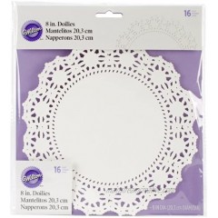 Wilton Grease Proof Doilies 8 inch 16 pack W2104-90-208 6-Pack