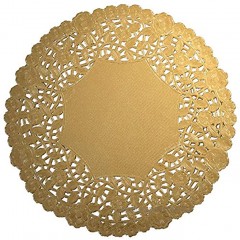 Worlds 30 Pack Round Gold Metallic Foil paper Doilies 12"Inch