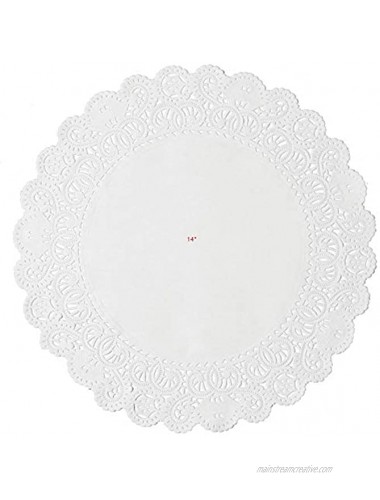 Worlds 50 Pack Round White Normandy paper Doilies Lace Paper Doiles 14Inch