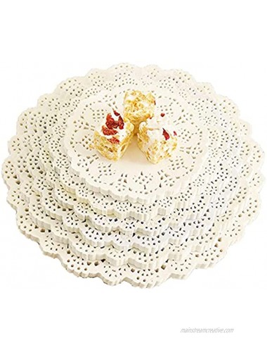 ZOOYOO 100PCS White Lace Paper Doilies 4 inch Round Paper Doilies Disposable Paper Placemats for Cakes Desserts Tableware Food Decoration