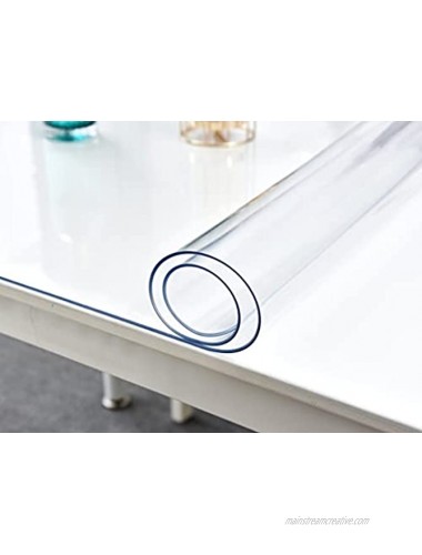 1.5mm Thick Clear Plastic Wipeable Tablecloth Clear Table Cover Protector,Desk Pad Mat,Rectangular Table Top Mat,PVC Table Pad for Writing Desk,Coffee Table Clear 1.5mm 5638CM22.1x15 inches