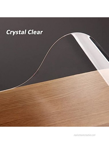 AI·X·IANG 48x24 Inch Crystal Clear PVC Table Cover Protector 2mm Thick Desk Cover Protector Clear Table Top Protector for Kitchen Dinning Room Table Wood Furniture Wipeable Easy to Clean Waterproof