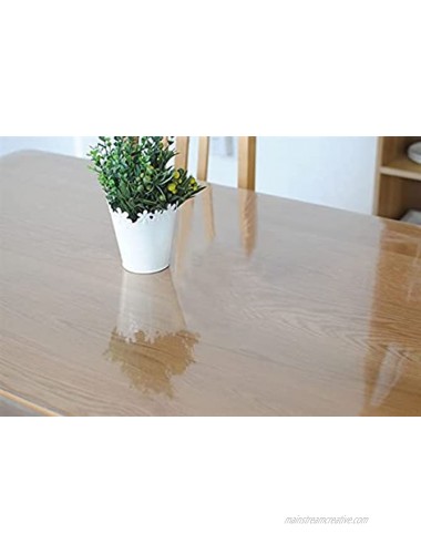 Clear Plastic Tablecloth Protector Round Table Transparent Plastic Table Cover for Kitchen and Home Table Cover 60 x 60Inch…