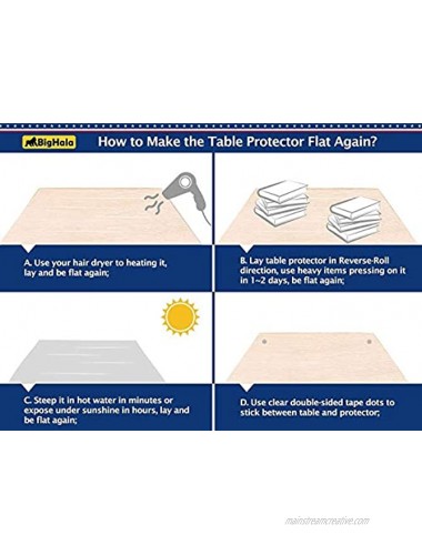 Clear Table Cover Protector Desk Cover Plastic Table Protector Clear Table Pad Tablecloth Protector Clear Desk Pad Mat for Coffee Table Writing Desk Crystal Clear 1.5mm 35.4x16.9 Inches