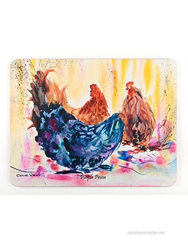 Cucina Chef Serving Mat “Purple Preen” from the Claire Weeks Collection 15. x 11.5” Heat Resistant Melamine Cork Back Serving Mat Easy to Clean Decorative Surface Saver