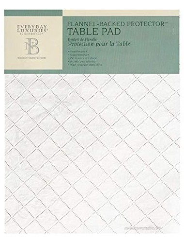 Newbridge Embossed Vinyl Cut to Size Table Pad Protector with Flannel Backing Waterproof Heat Resistant Wipe Clean Pad Protects Table from Spills and Scratches 52 x 90