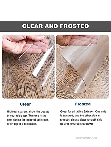 OstepDecor Custom 2mm Thick 78.7 x 39.4 Inch Clear Table Cover Protector Table Pad for Dining Room Table Clear Table Cloth Cover Protector Plastic Table Cloth for Kitchen Wooden Table