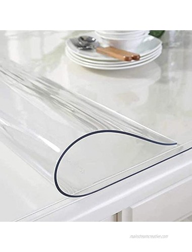 OstepDecor Custom 42 x 18 Inch Clear Desk Cover Protector 1.5mm Thick Plastic Clear Desk Pad Desk Protector Clear Desk Mats on top of Desks Vinyl Clear Table Cover Protector for Writing Desk