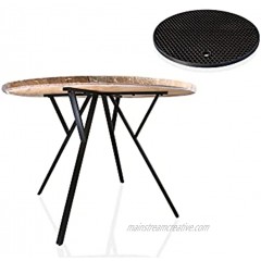 QUMOVA Vinyl Round Fitted Table Protector Clear Waterproof Elasticated Tablecloth Edge Ensures Snug Fit 36 Inch Fits a Round Table 30 35 Inch Complete with a Black Silicone Trivet 36"