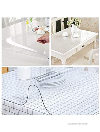 Table Mat Dining Desk Pad New Version Transparent PVC 1.5mm Thick Dresser Cover Protector Clear 23.62 55.12Inch Heat Resistant Easy Clean