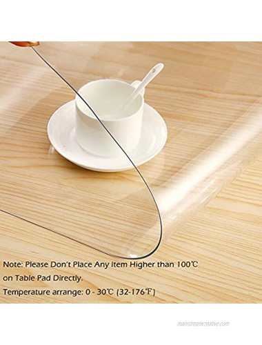 VALLEY TREE Table Cover Protector Clear 24 x 48 Inch 1.5mm Thick PVC Plastic Desk Mat Tablecloth Clear Desk Protector Waterproof Table Pad Mat for Dining Table Office Desk