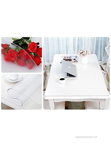 Vinjiasin 24X35.4 Inch Clear Plastic Table Protector Waterproof Easy Clean PVC Vinyl Table Pads Clear Desk Cover Protector Dining End Table Computer Desk Plastic Tablecloth Tabletop Protector