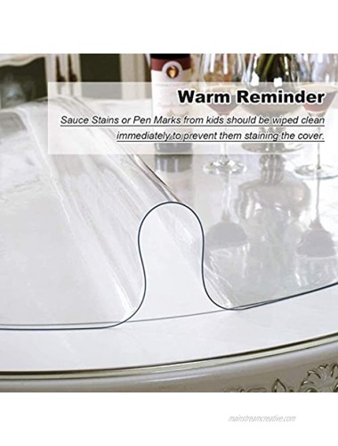 ZIJINJIAJU Clear Table Cover Protector Clear Table Protector pad Round Clear 1.5mm Thick No Plastic Smell Transparent Table Cover mat,Dining Table Protective CoverRound Clear 1.5mm Thick36