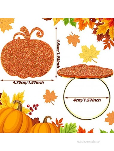 6 Pieces Glitter Pumpkin Napkin Ring Holders Thanksgiving Napkin Rings Fall Napkin Ring Holder Pumpkin Dinner Tables Rings Serviette Buckle Holder for Party Decoration Dinning Table Family Gathering