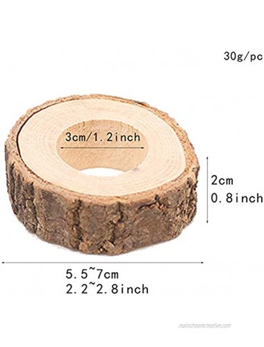 Alasida Handcrafted Rustic Wood Napkin Rings for Dinner Table Decoration Set of 12
