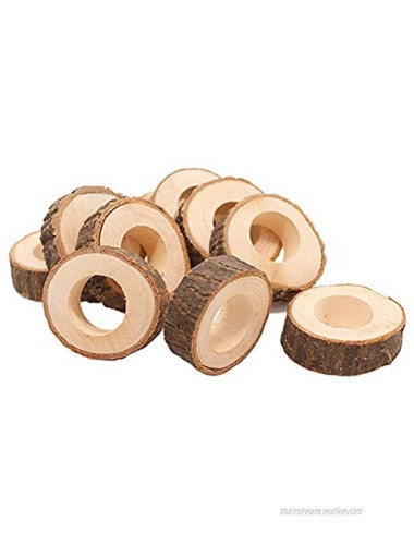 Alasida Handcrafted Rustic Wood Napkin Rings for Dinner Table Decoration Set of 12