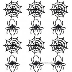 Aliyaduo 12 Pcs Spider Napkin Rings Halloween Napkin Rings Black Spider Web Napkin Rings Set Metal Spooky Napkin Holder Serviette Buckle Party Supplies for Halloween Dining Costume
