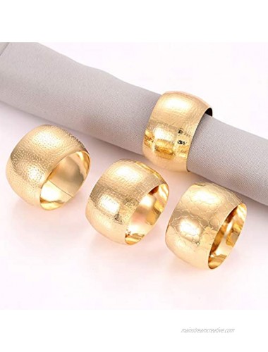 CEALXHENY Napkin Rings Set of 18 Gold Decorative Metal Napkin Holder for Wedding Party Holiday Banquet Christmas Circle Serviette Buckle Household Decor Color 1