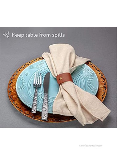 DiFound 12 Pieces Pack Plate Chargers with Cloth Napkins and Leather Napkin Rings Included Use as Chargers for Dinner Plates Round Table Chargers 13 inches…