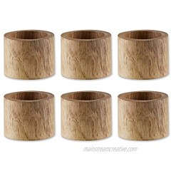 DII Basic Napkin Ring Collection Decorative Wooden Large Set Light Finish 6 Piece