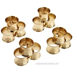 DII Decorative Buffet Basics Napkin Ring Set Hammered Gold 12 Piece