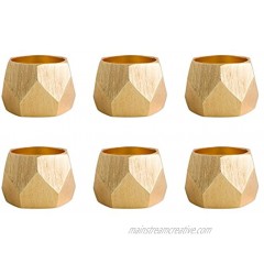 DII Decorative Geometric Napkin Ring Set Triangle Band Gold 6 Piece