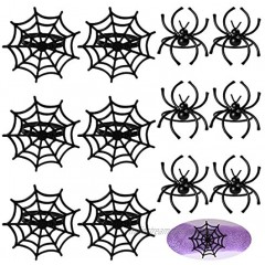 FEPITO 12 Pcs Halloween Napkin Rings Black Spider Napkin Holder Spider Web Napkin Holder for Halloween Party Table Decorations Ghost Themed Parties