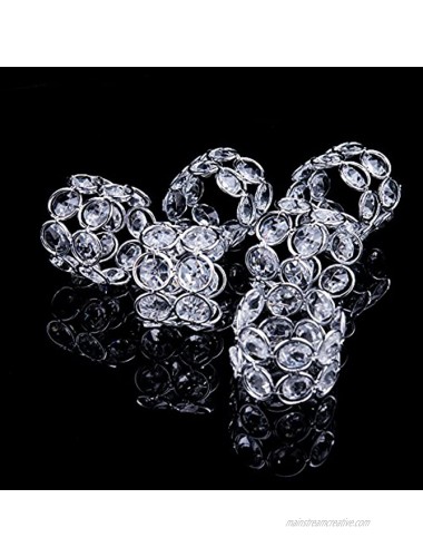 Feyarl Set of 6 pcs Handmade Napkin Rings Sparkly Crystal Beads Table Dinner Napkin Holders for Wedding Centerpieces Special Occasions Festival Celebration