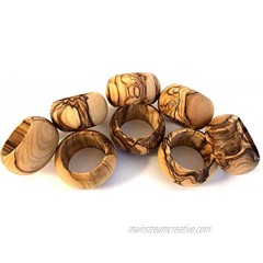 Holy Land Market Bethlehem Olive Wood Napkin Rings Set of 8 Ring is 1.8 Inches in Diameter and 0.9 Inches high