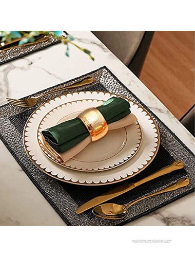 JERTOCLE Napkin Rings Round Napkin Holder Rings for Dinning Table Parties Weddings Family Gather- Holiday Banquet Christmas Dinner Serviette Buckles Decor 24 Set Gold