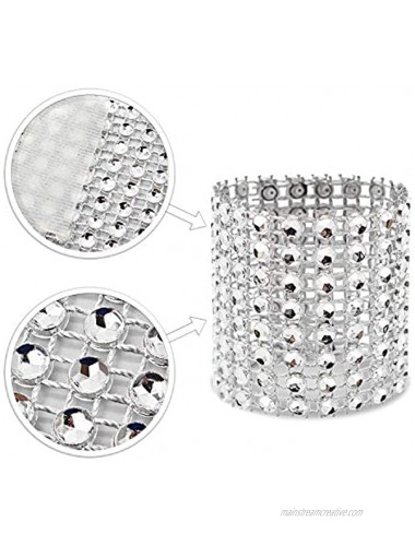 KPOSIYA Napkin Rings Pack of 120 Rhinestone Napkin Rings Diamond Adornment for Place Settings Wedding Receptions Dinner or Holiday Parties Family Gatherings 120 Silver