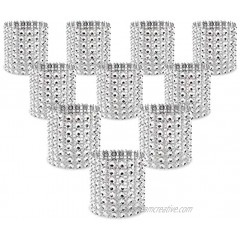 KPOSIYA Napkin Rings Pack of 120 Rhinestone Napkin Rings Diamond Adornment for Place Settings Wedding Receptions Dinner or Holiday Parties Family Gatherings 120 Silver