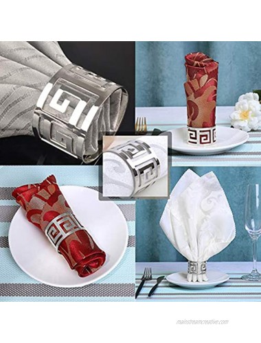 LogHog Silver Napkin Rings Set of 12,Attractive Glossy Napkin Ring Metal Buckles,Elegant Napkin Rings for Table Setting at The Wedding Parties Holiday Daily Family Gathering. Alloy Silver
