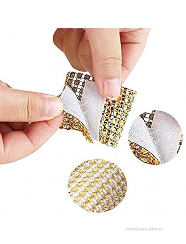 Rhinestone Napkin Rings BetterJonny 100 Pieces Gold Napkin Holder Plastic Chair Sash Bows Mesh Bling Diamond Adornment for Place Settings Wedding Receptions Dinner or Holiday Parties Family Gathe