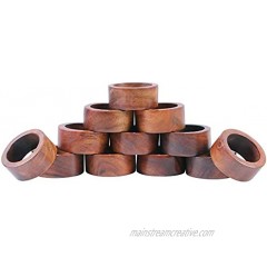 Shalinindia Artisan Crafted Dinner Table Decorations Wood Napkin Rings Set of 8 for Wedding Party