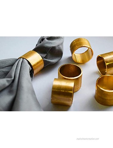 SKAVIJ Napkin Rings Set of 12 for Dinner Parties Dining Table Decoration Handmade Napkin Holder Gold
