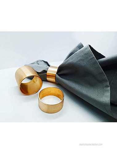 SKAVIJ Napkin Rings Set of 12 for Dinner Parties Dining Table Decoration Handmade Napkin Holder Gold