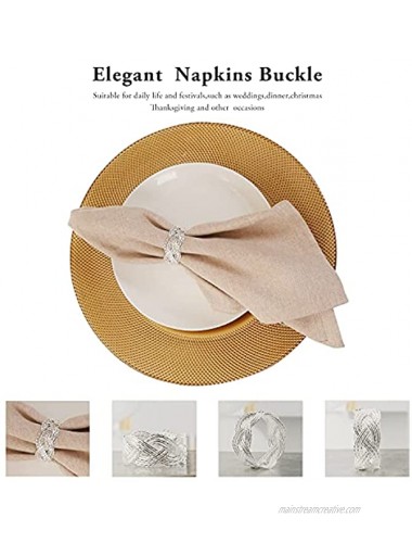 Tkvega·Home Napkins Rings Set of 6 Metal Napkin Ring Holder for Wedding Dining Table Party Everyday Use Christmas and Thanksgiving Day Elegant Table Decor Napkins Rings 1.77inch Silver