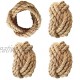 YourKart Handmade Round Mesh Classic Braided Jute Napkin Rings for Dinning Table Parties for Everyday Set of 4 Natural