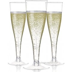 24 Plastic Champagne Flutes Disposable | Clear Plastic Champagne Glasses for Parties | Clear Plastic Cups | Plastic Toasting Glasses | Mimosa Glasses | Wedding Party Bulk Pack