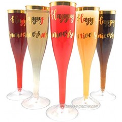 30 pc anniversary Gold Rimmed Champagne Toasting Flutes Happy Anniversary Champagne Glasses for Anniversary Parties Anniversary Bulk Party Pack Anniversary Toasting Flutes Anniversary Champagne Cups