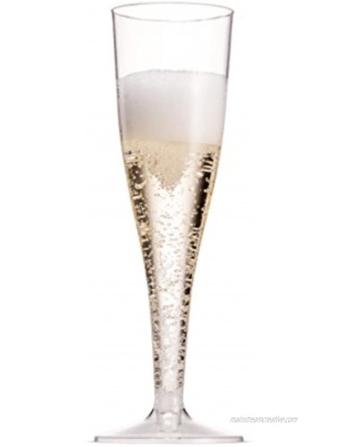 50 Plastic Champagne Flutes 5 Oz Clear Plastic Toasting Glasses Disposable Wedding Party Cocktail Cups