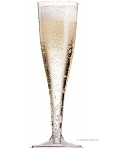 50 Silver Glitter Plastic Champagne Flutes 5 Oz Clear Plastic Toasting Glasses Disposable Wedding Party Cocktail Cups