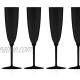 [8 Pack 6 oz] Plastic Champagne Flutes Black Disposable Champagne Toasting Glasses Fancy Stemmed Cups for Parties Weddings and Dining Durable Reusable Posh Setting