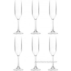 Classy and Stemware Plastic Champagne Glasses Set of 6 | 12-ounce in Clear CLEAR 6