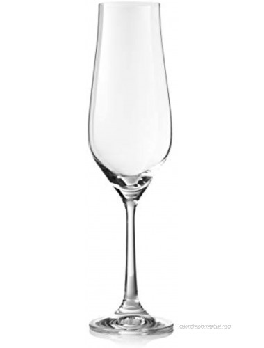 Crystal Champagne Flutes Set of 6 Tulip Shape Glasses for Wedding and Toasting Best for Champagne Mimosa Sparkling Cider Wine Hand Blown Flutes Made in Europe 170 ml